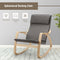 Rocking Chair Fabric Upholstered Relax Rocker Lounge Chair-Gray