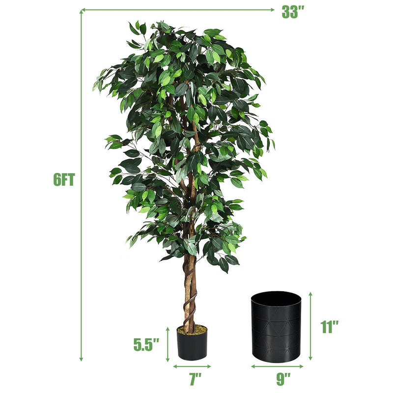 6 Feet Artificial Ficus Silk Tree