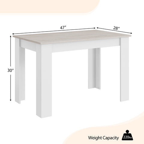 47 Inches Dining Table for Kitchen and Dining Room-Light Gray