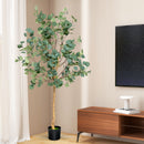 5.5 Feet Artificial Eucalyptus Tree with 517 Silver Dollar Leaves