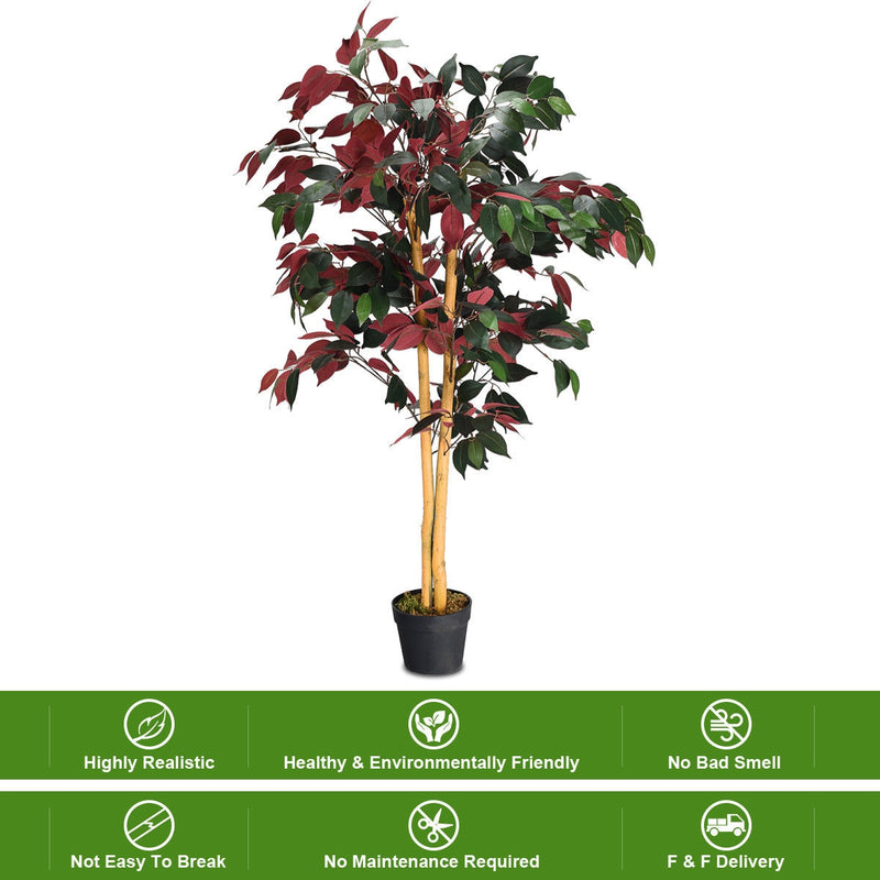 4 Feet Tall Artificial Ficus Tree with Nursery Pot