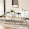Modern Glass Rectangular Dining Table with Metal Legs-Silver