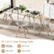 Modern Glass Rectangular Dining Table with Metal Legs-Silver