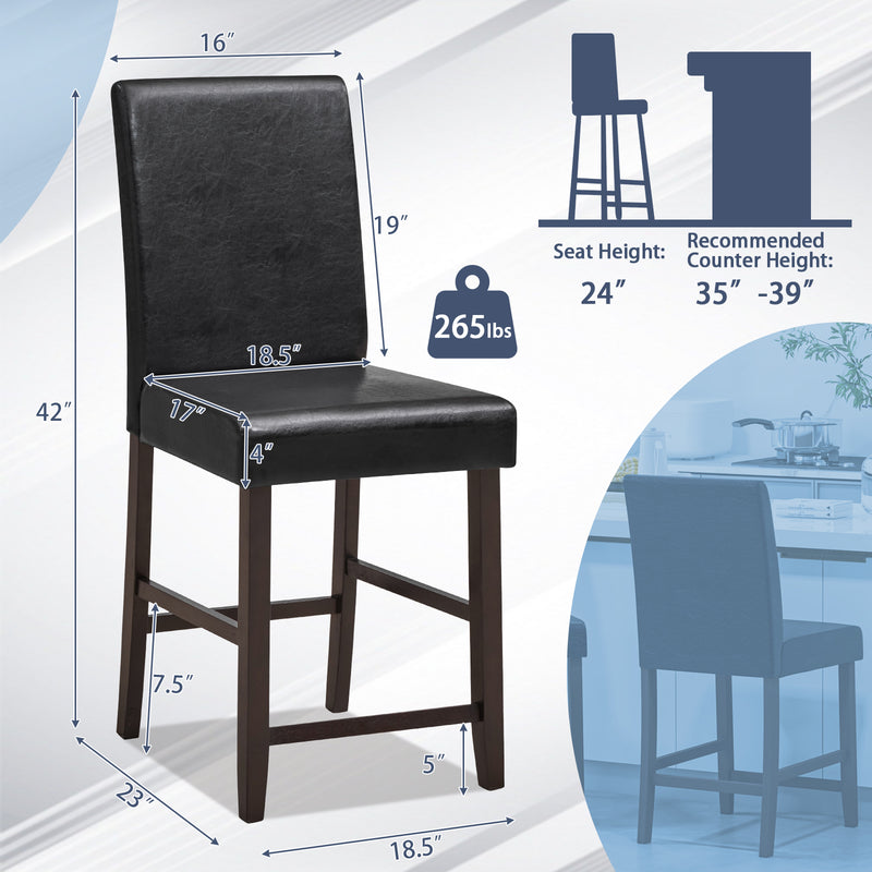 25 Inch Counter Height Set of 2 Bar Stools