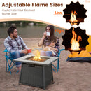 35 Inch Propane Gas Fire Pit Table Wicker Rattan with Lava Rocks PVC Cover-Black