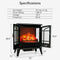 25 Inch Freestanding Electric Fireplace Heater with Realistic Flame effect-Black