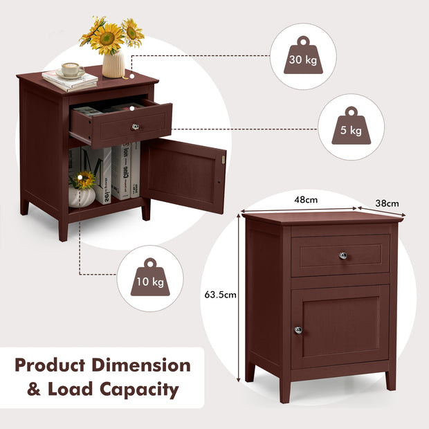 2-Tier Accent Table with Spacious Tabletop-Dark Brown