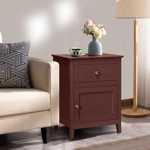 2-Tier Accent Table with Spacious Tabletop-Dark Brown