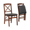 Set of 2 Folding Dining Chairs with 400 LBS Capacity-Brown