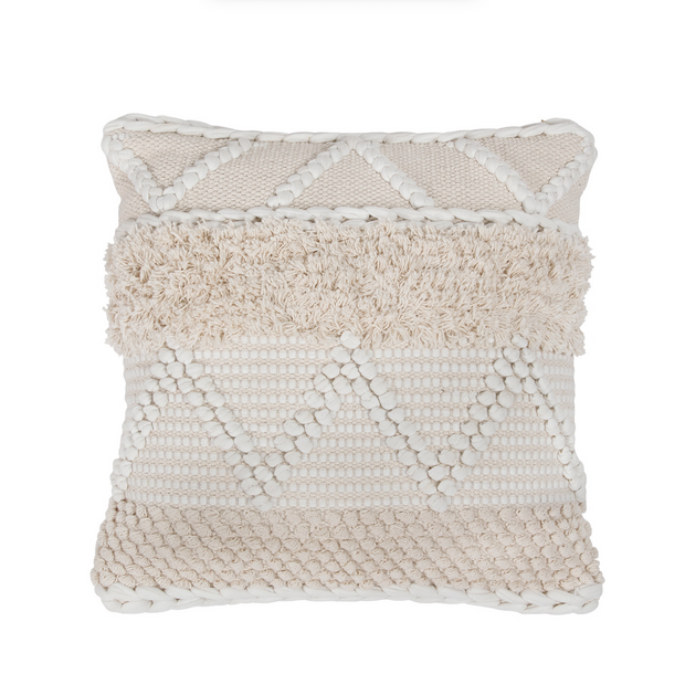 Bohemian Macrame Cushion – Cream