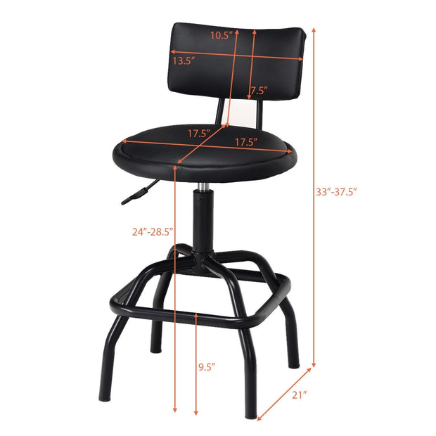 Adjustable Swivel Vintage PU Leather Bar Stool