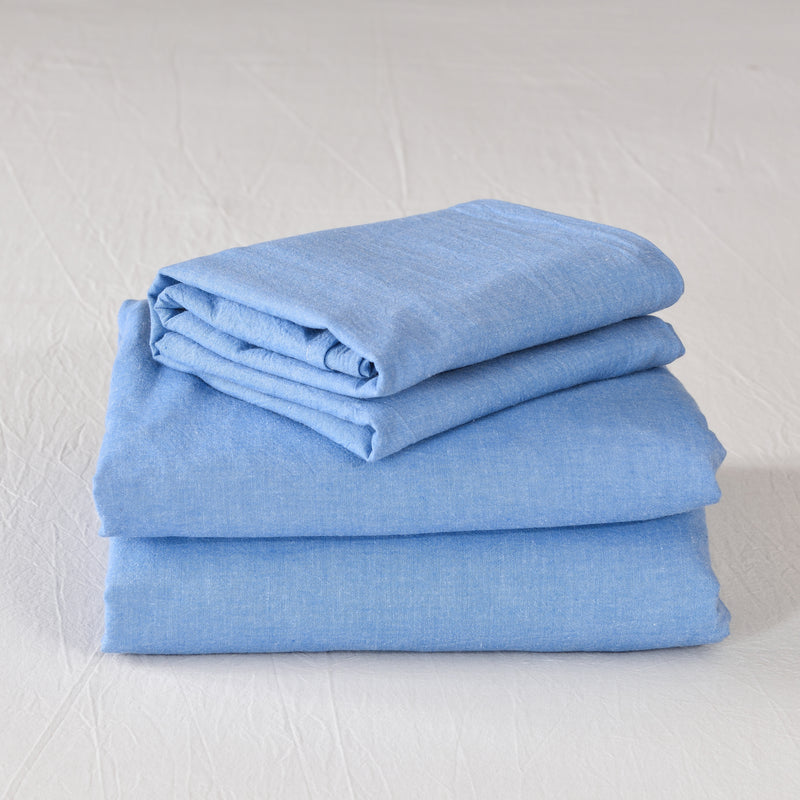 100% Cotton Sheet Set in Twin/Full/Queen (Blue)