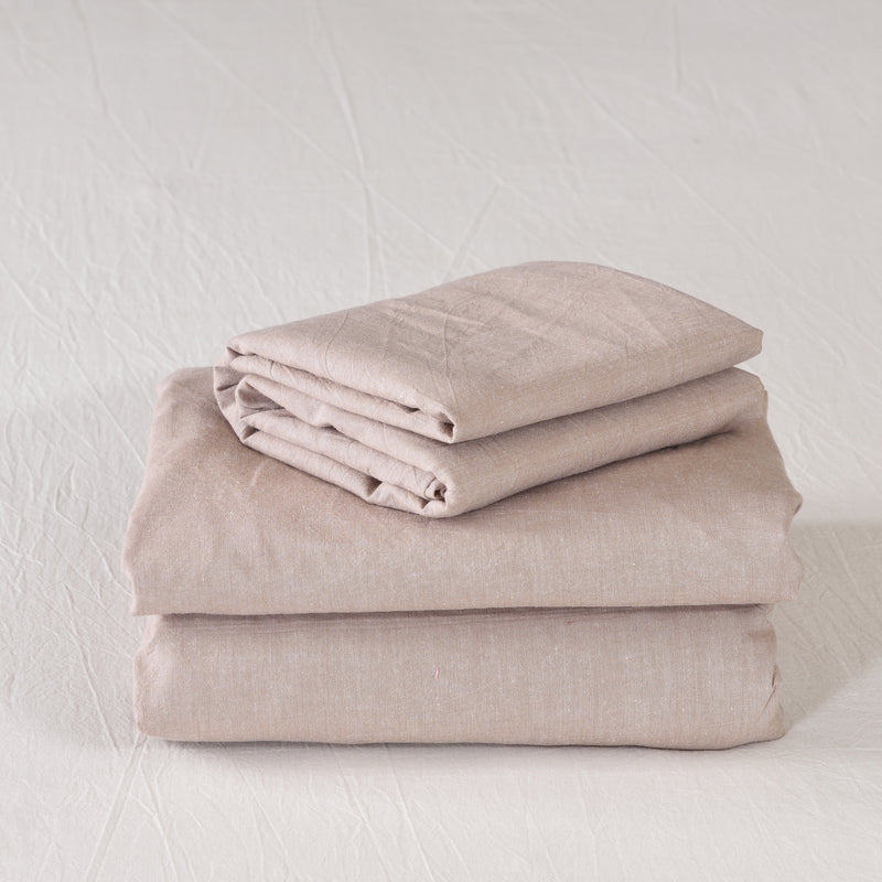 100% Cotton Sheet Set in Twin/Full/Queen (Light Brown)