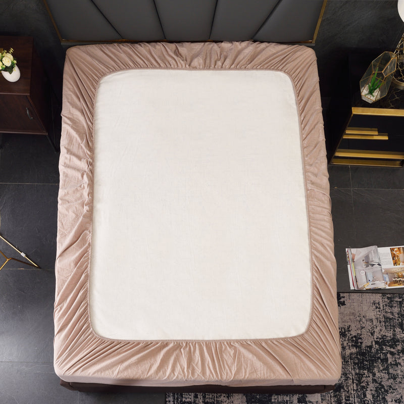 100% Cotton Sheet Set in Twin/Full/Queen (Light Brown)