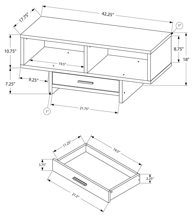 COFFEE TABLE - CAPPUCCINO / TAUPE RECLAIMED WOOD-LOOK