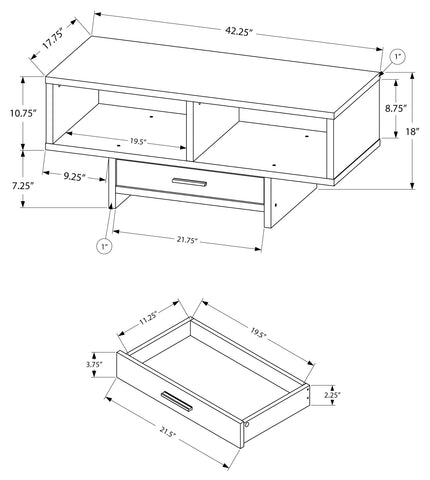 COFFEE TABLE - CAPPUCCINO / TAUPE RECLAIMED WOOD-LOOK