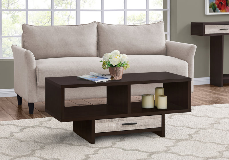 COFFEE TABLE - CAPPUCCINO / TAUPE RECLAIMED WOOD-LOOK