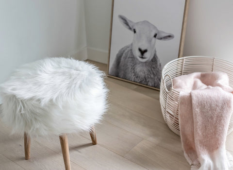 Bohemian Faux Fur Stool