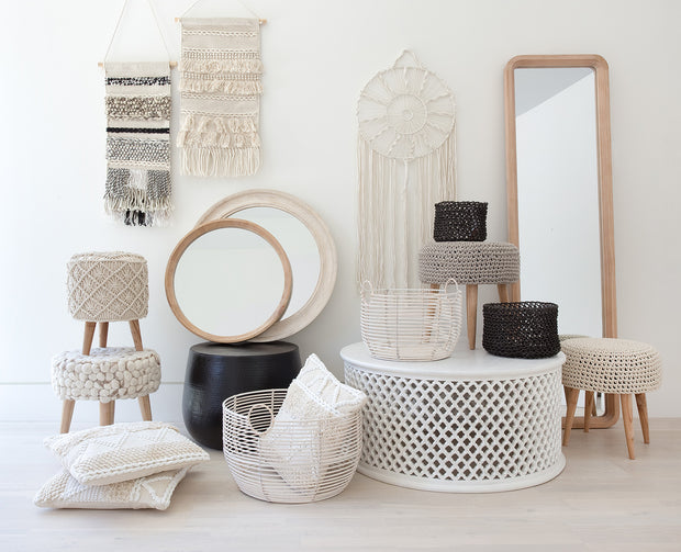 Bohemian Macrame Cushion – Cream