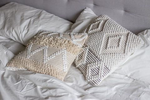 Bohemian Macrame Cushion – Cream