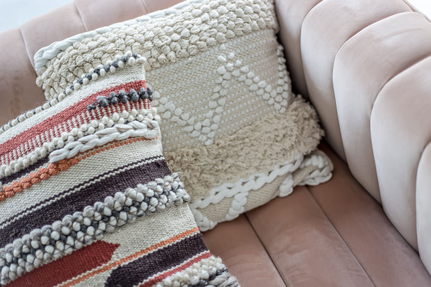 Bohemian Macrame Cushion – Cream