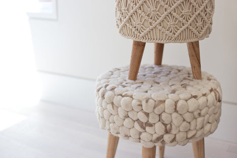 Bohemian Stool Felted Wool