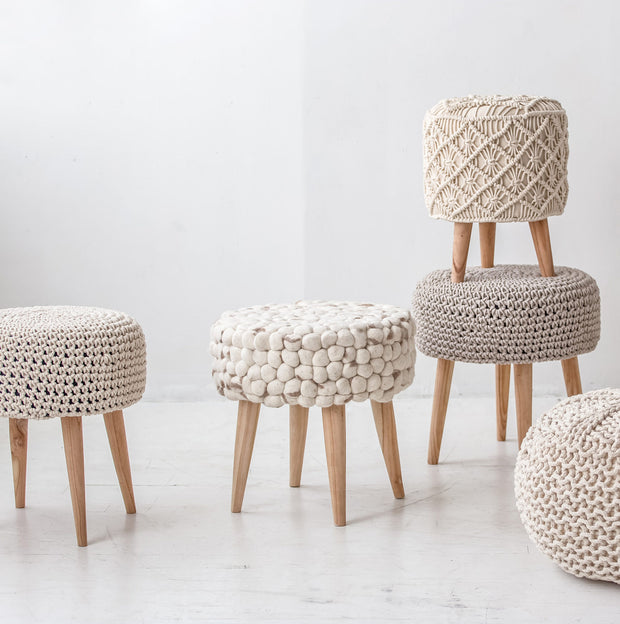 Macrame Stool Bohemian Macrame Stool – Bella Home
