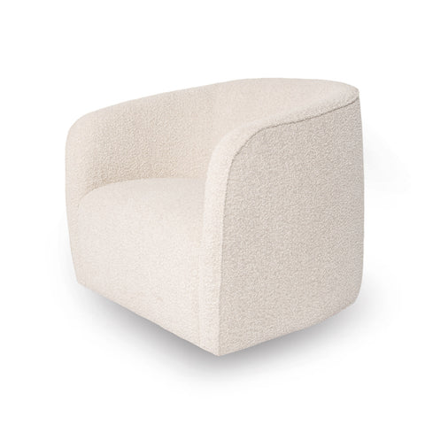 Evita Swivel Chair – Cream Bouclé