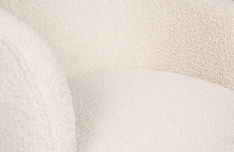 Evita Swivel Chair – Cream Bouclé