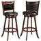 Set of 2 29 Inch Swivel Bar Height Stool Wood Dining Chair Barstool-Brown