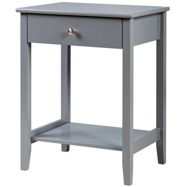 Set of 2 Wooden Bedside Sofa Table-Gray