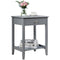 Set of 2 Wooden Bedside Sofa Table-Gray