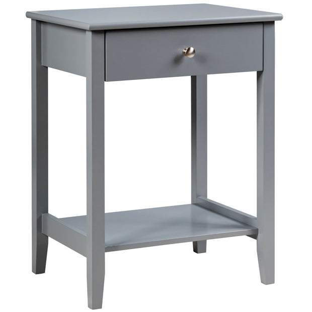 Set of 2 Wooden Bedside Sofa Table-Gray