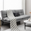 Convertible Memory Foam Futon Sofa Bed with Adjustable Armrest-Gray