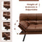 Convertible Memory Foam Futon Sofa Bed with Adjustable Armrest-Brown