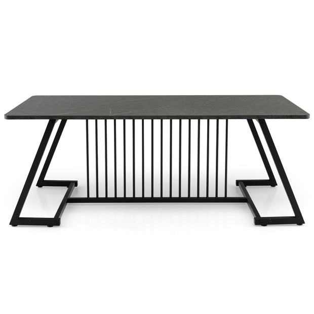 48 Inch Modern Style Coffee Table with Spacious Tabletop for Living Room-Black