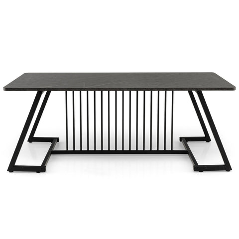 48 Inch Modern Style Coffee Table with Spacious Tabletop for Living Room-Black