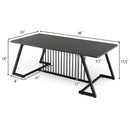 48 Inch Modern Style Coffee Table with Spacious Tabletop for Living Room-Black