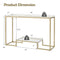 48 Inch 2-Tier Console Table with Tempered Glass Tabletop for Hallway-Golden