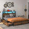 Full Size Bed Frame with Smart LED Lights and Storage Drawers-Full Size