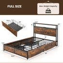 Full Size Bed Frame with Smart LED Lights and Storage Drawers-Full Size