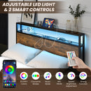 Full Size Bed Frame with Smart LED Lights and Storage Drawers-Full Size