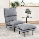 Armless Accent Chair with Ottoman