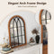 Arched Window Finished Mirror with Back Board-Natural