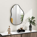 22 inches x 30.5 inches Irregular Wall Mounted Mirror with Premium Back Board-Black
