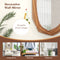 Large Water Proof Irregular Framed Decoration Wall Mirror with Expansion Screws-Natural