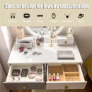 Makeup Dressing Table with 4 Drawers and Lighted Mirror-White